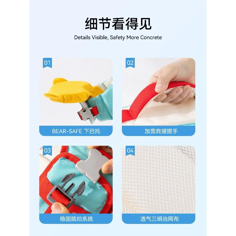 Dinosaur Shape Dog Life Jacket Summer High Buoyancy Pet Swimming Vest Outdoor Float Clothes for Medium Small Dogs - Curl and Collar