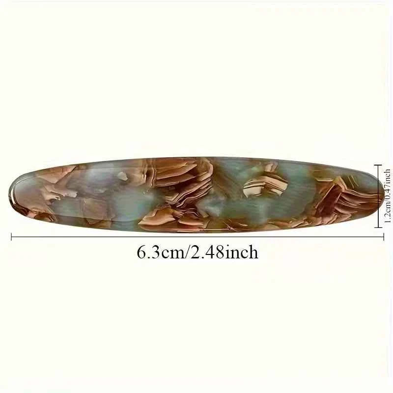 5-Piece Women's Fashionable Hairpin Set - Includes Tortoiseshell, Leopard Print, Marble Color and Metallic Hair Accessories