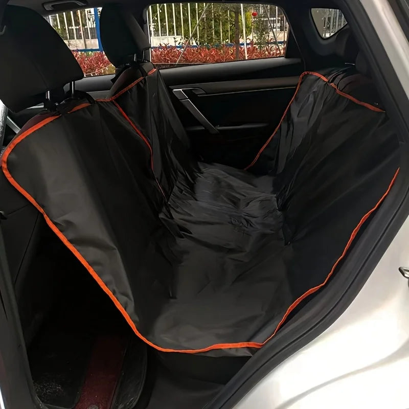Dog Car Seat Cover for Back Seat,Oxford Cloth Durable Scratchproof Dog Hammock,Pet Seat Cover Protector for Cars,Trucks and SUV - Curl and Collar