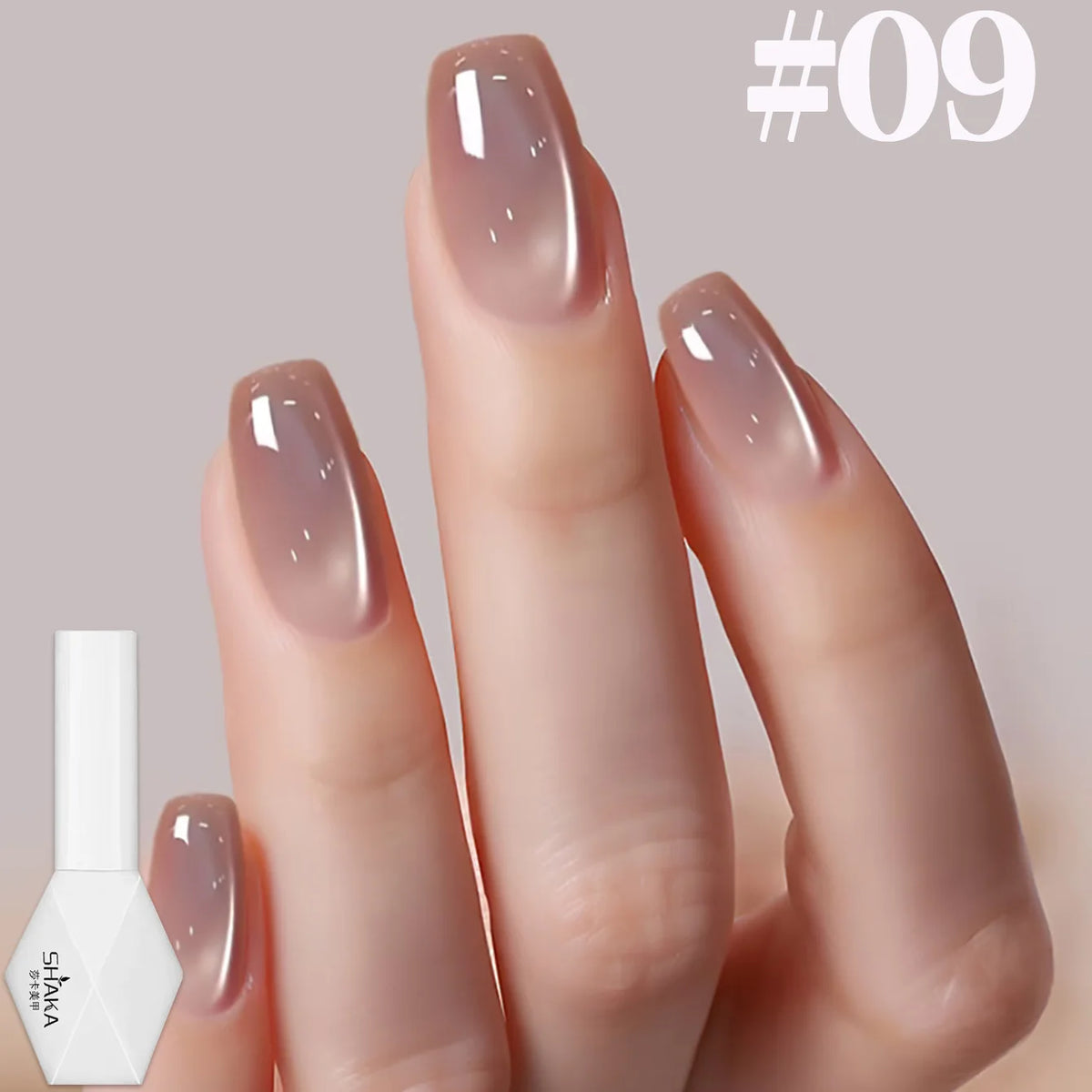 1-12pcs SHAKA Autumn Tanhua Cat Eye Pink Transparent Color Gel Nail Polish 2026 New Simple And Generous Halloween Nail Gel - Curl and Collar