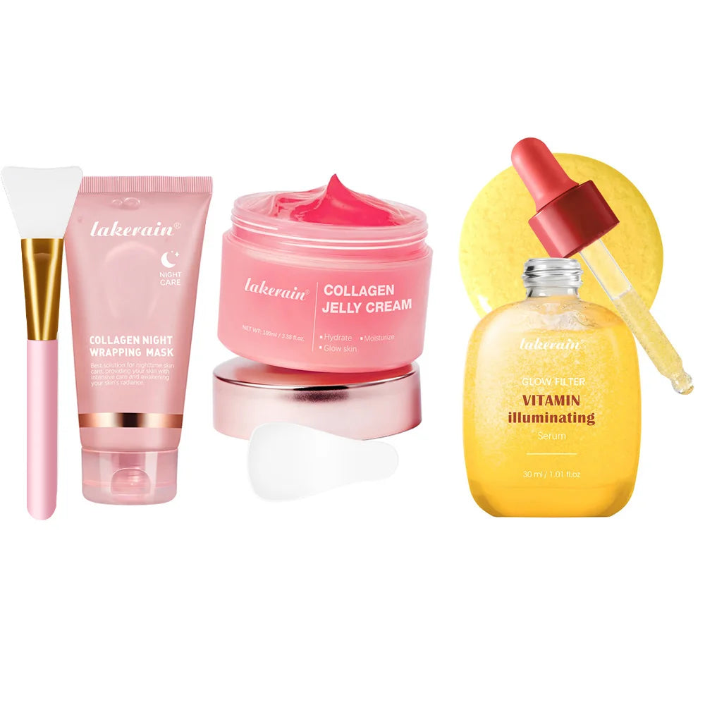 Korean Deep Collagen Mask Peel Off Mask Face Anti Wrinkle Lifting Skin Care Masks Bio Pack Night Wrapping Woman Overnight Skin - Curl and Collar
