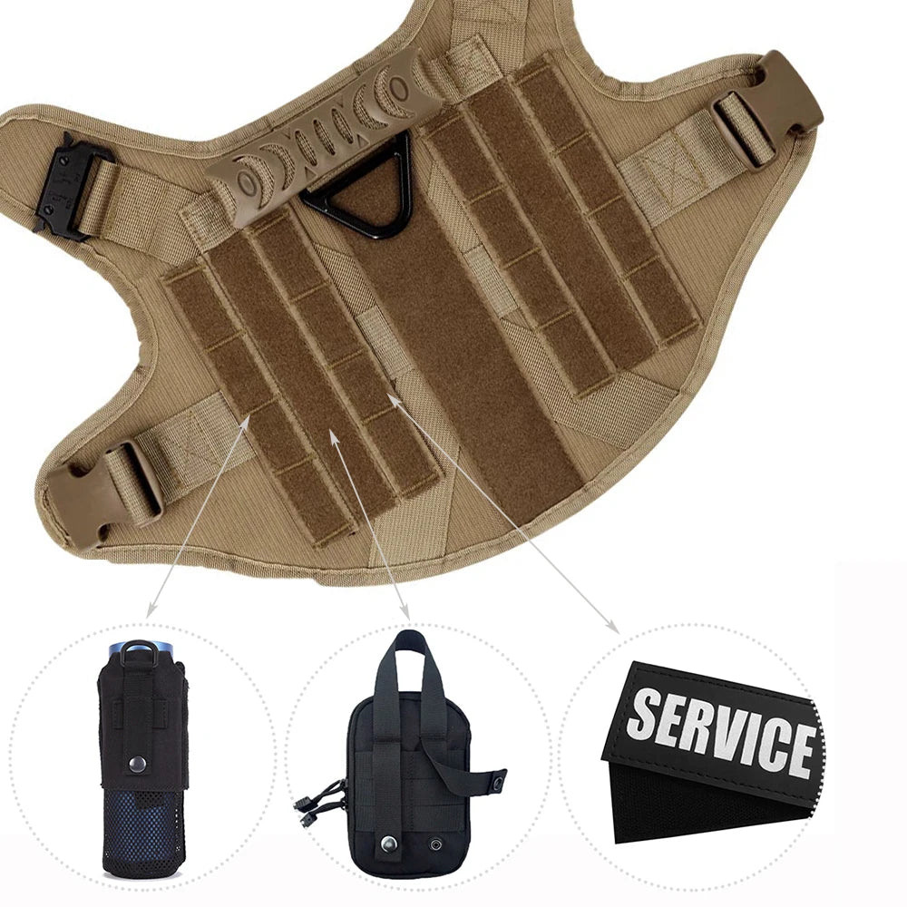 Large Dog Harness And Leash Set Pet German Shepherd Malinois Training Walking Vest Dog Harness And Collar For Medium Large Dogs - Curl and Collar