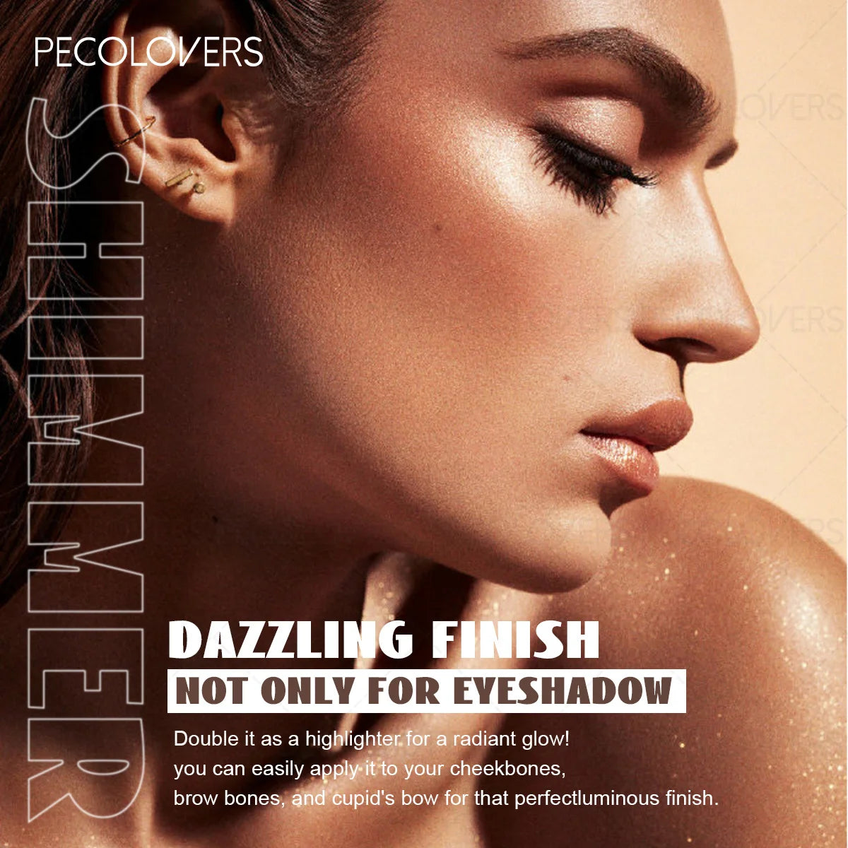 10PCS/SET Glitter Highlight Eyeshadow Palette Mashed Potatoes Texture Lasting Shimmer Illuminator Brighten Highlighter Eye Cosmetic - Curl and Collar