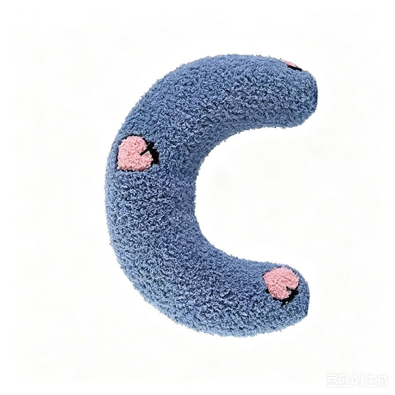 Cute Dogs Cats Little Pillows U-Shaped Neck Protector Pets Deep Sleep Pillow for Puppy Kitten Soft Fluffy Calming Toys Washable - Curl and Collar