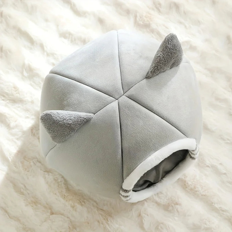 Deep Sleeping Cat Bed Cave Nest With Soft Mat Bed For Cats Pet Products Bag Sofa Pet House Dog Basket Tent Bearded Cama Para - Curl and Collar