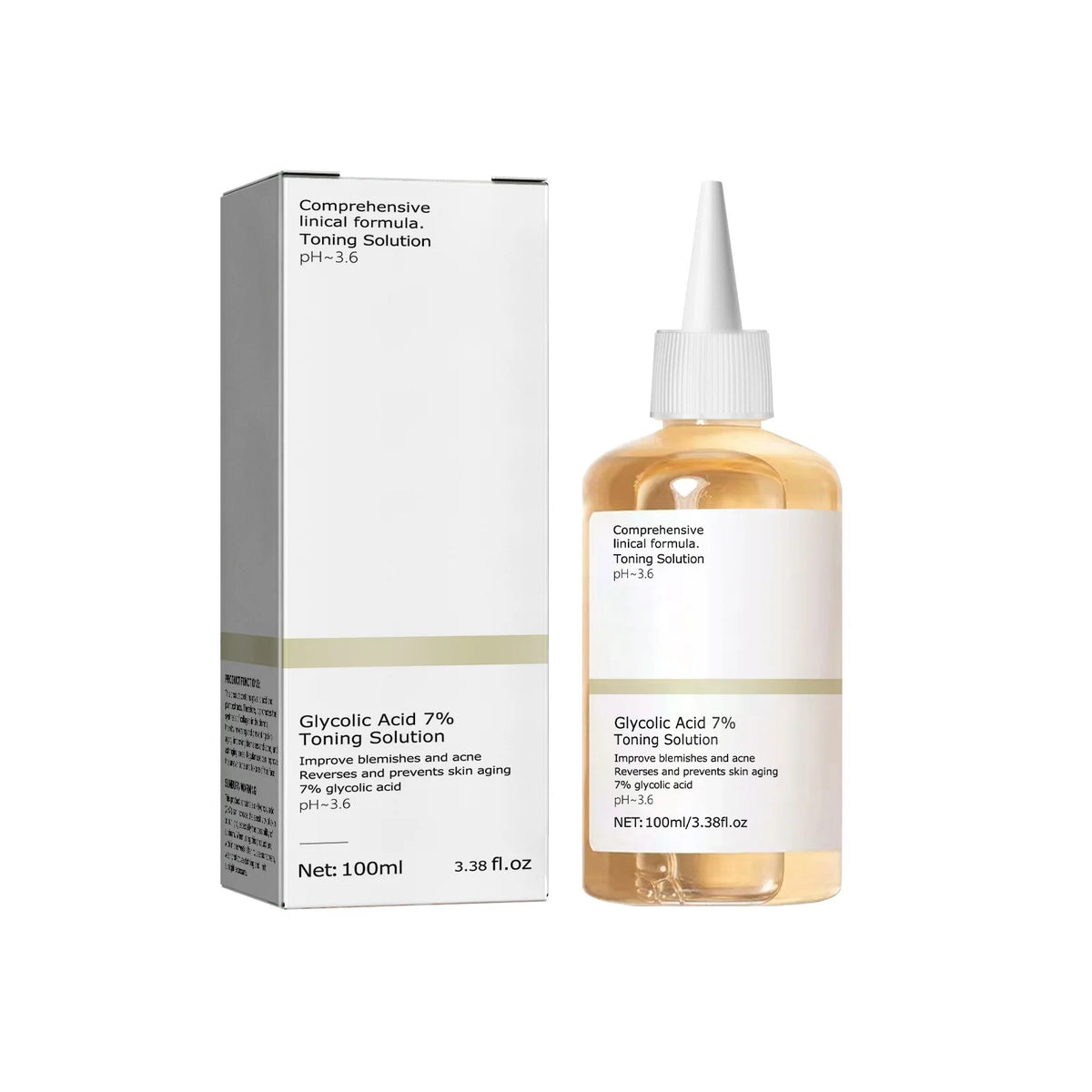 100ml Glycolic Acid 7% Toning Solution To Remove Acne and Moisturize Skin Rejuvenating Lotion - Curl and Collar