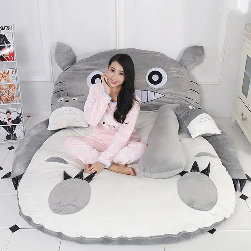 Cartoon Cute Lazy Sofa Bed Comfortable Use For Children Tatami Mattress Double Bunk Bed Divine Sleeping Mat Internet Famous Bed - Curl and Collar