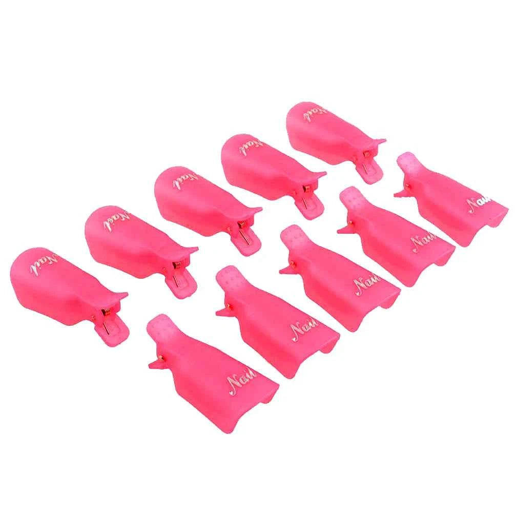 LULAA 10Pcs/16Pcs Plastic Nail Art Soak Off Cap Clip UV Gel Polish Remover Wrap Tool for Fingernail Removal Soak Off Clips
