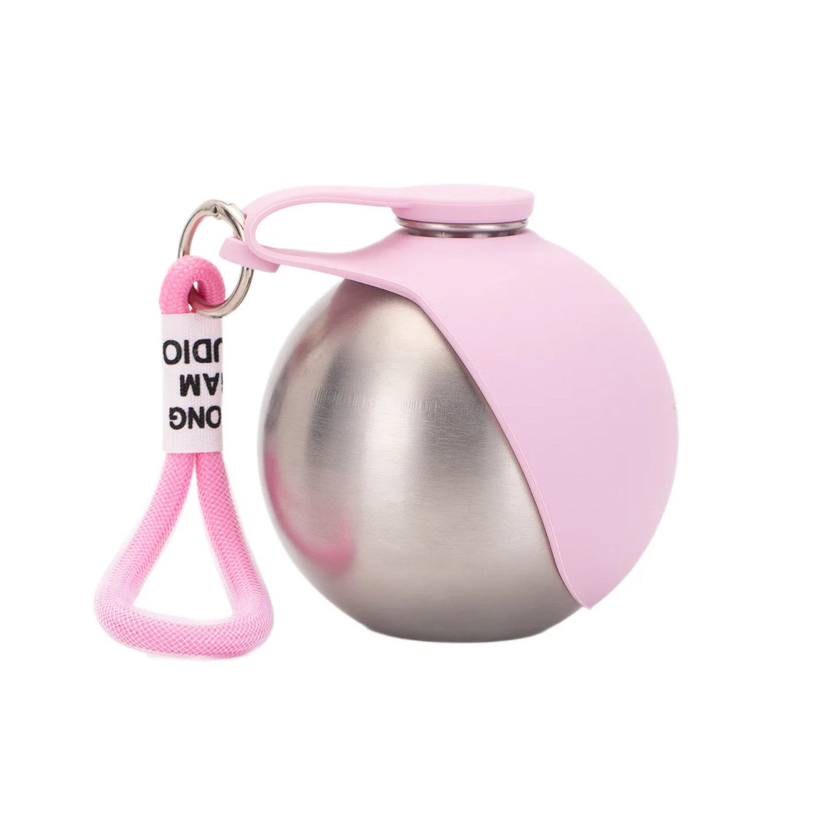 304 Stainless Steel Dog Water Bottle for Walking Pet Water Dispenser with Foldable Silicone Bowl Portable Dog Water Bottle Travel - Curl and Collar