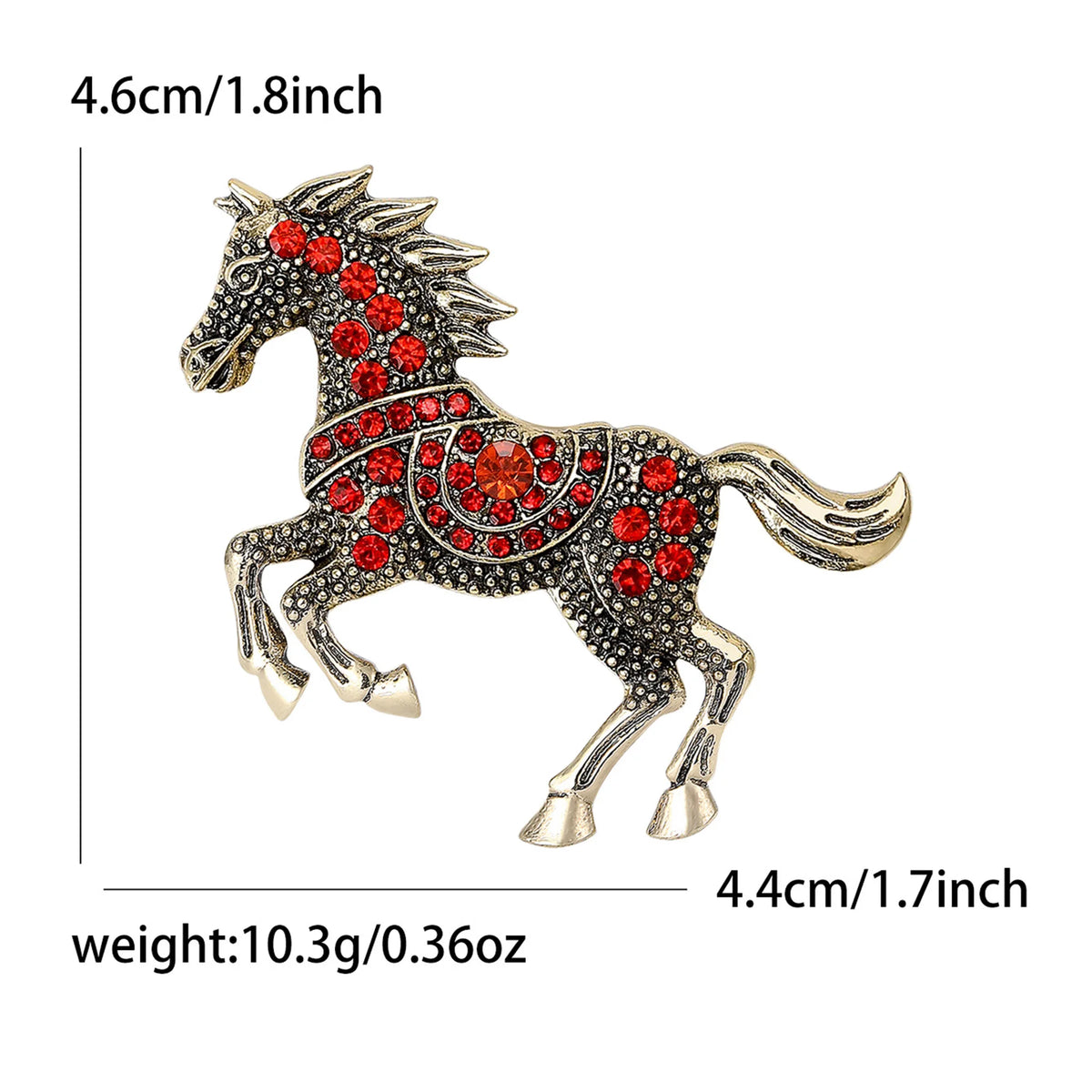 Classic Rhinestone Horse Brooches for Women Enamel Zodiac Animal Pins Office Party Friend New Year Gifts Jewelry Accessories - Curl and Collar