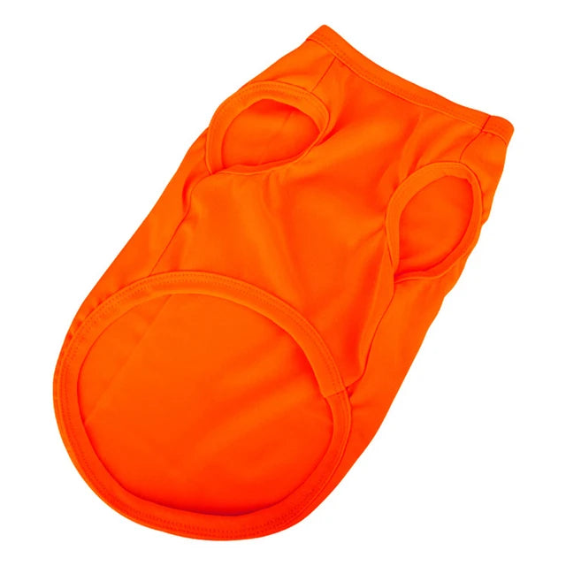 XS-XXL Summer Pure Cotton Puppy Blank Dog Shirt Clothes Soft Plain Doggy Vest Cat Bottoming T Shirts for Small Medium Large Dogs - Curl and Collar