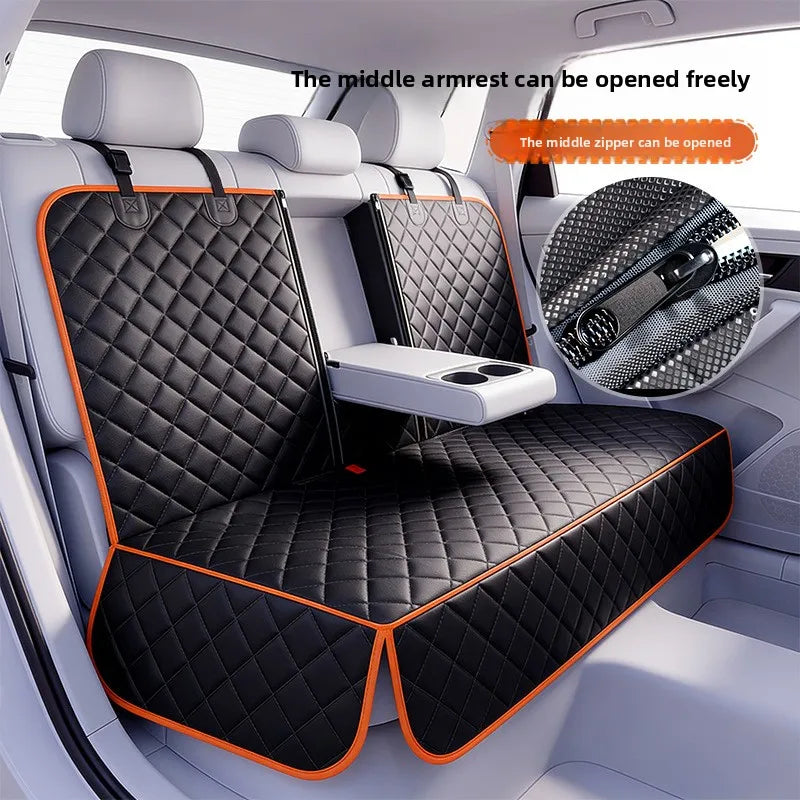 Pet Car Seat Isolation Mat Dog Travel Special Cushion Anti Dirty Waterproof Rear Back Seat Cover for Pets Car Accessories - Curl and Collar