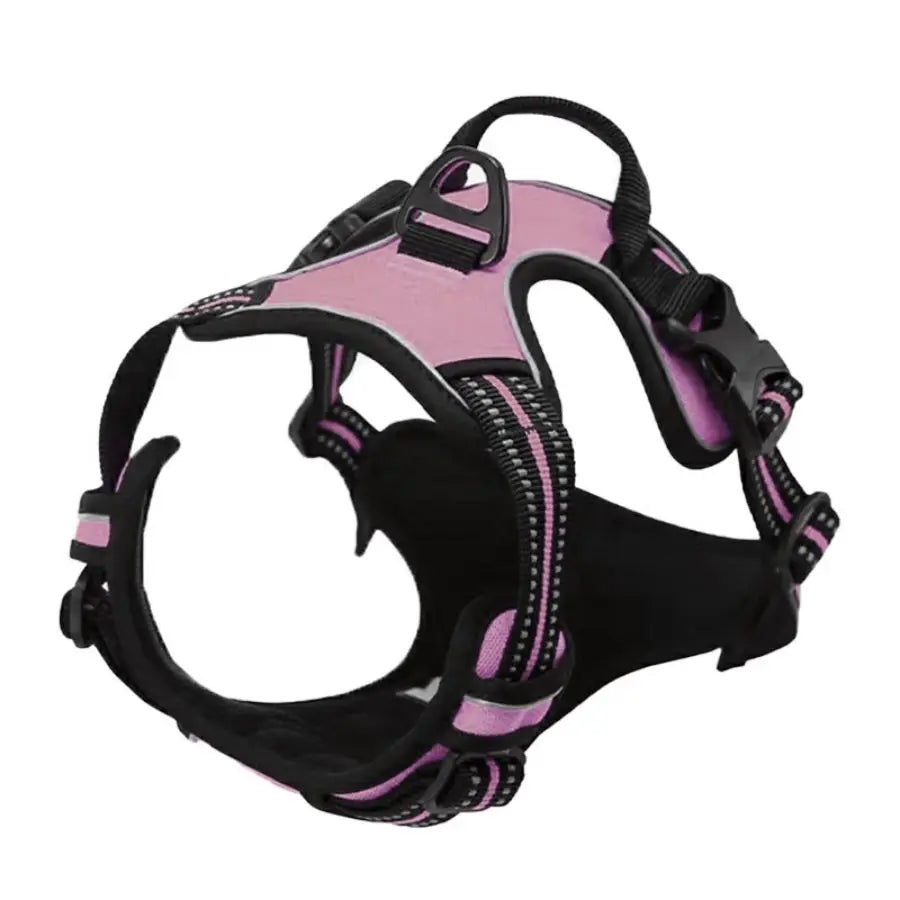Adjustable No Pull Dog Harness Front Clip Reflective Comfortable Handle for Medium to Large Dogs Walking - Curl and Collar