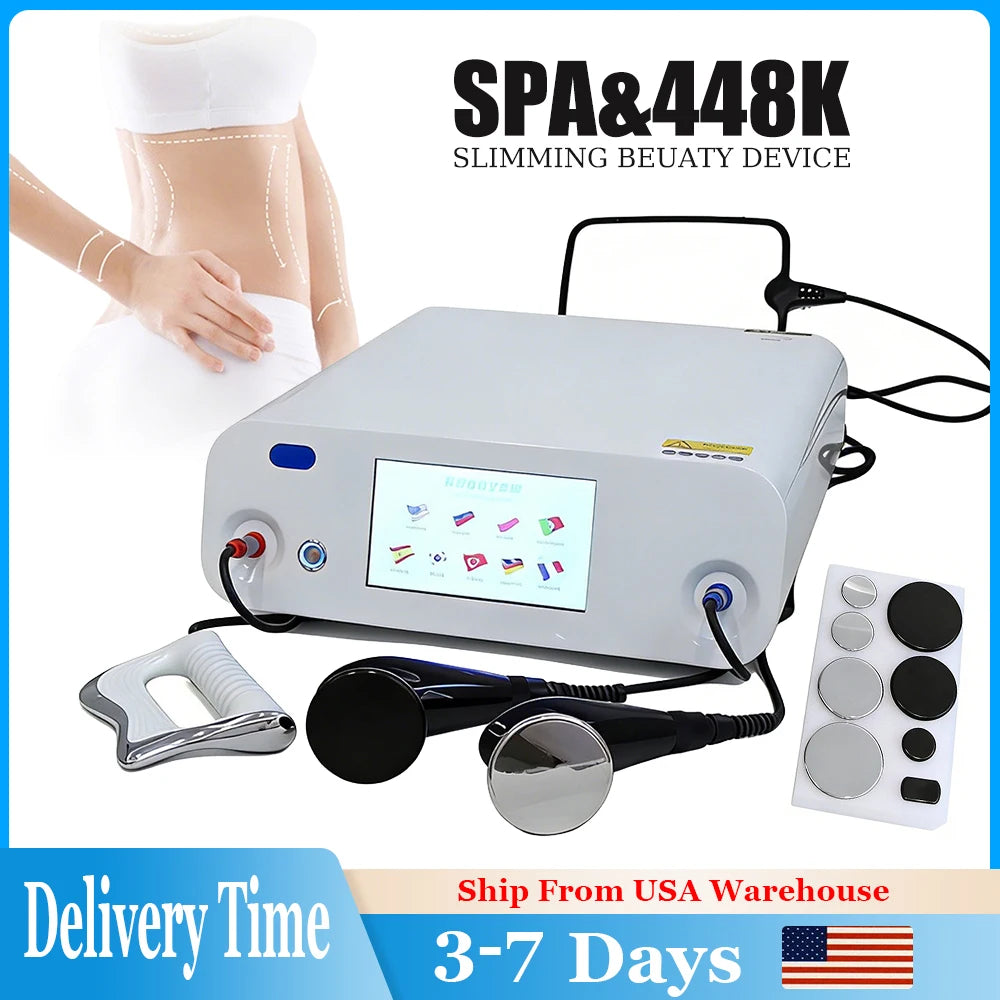 INDIBA 448Khz Thermal Therapy Technology Beauty Machine Body Care Face Lifting Relieve Pains Lose Weight SPA Device Skin Firming - Curl and Collar