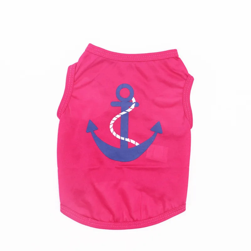 Security Clothing for Dogs Summer Pet Clothes Vest for Small Dogs Chihuahua Yorkshire Puppy Cats Low Price Pets T-shirt Costume - Curl and Collar