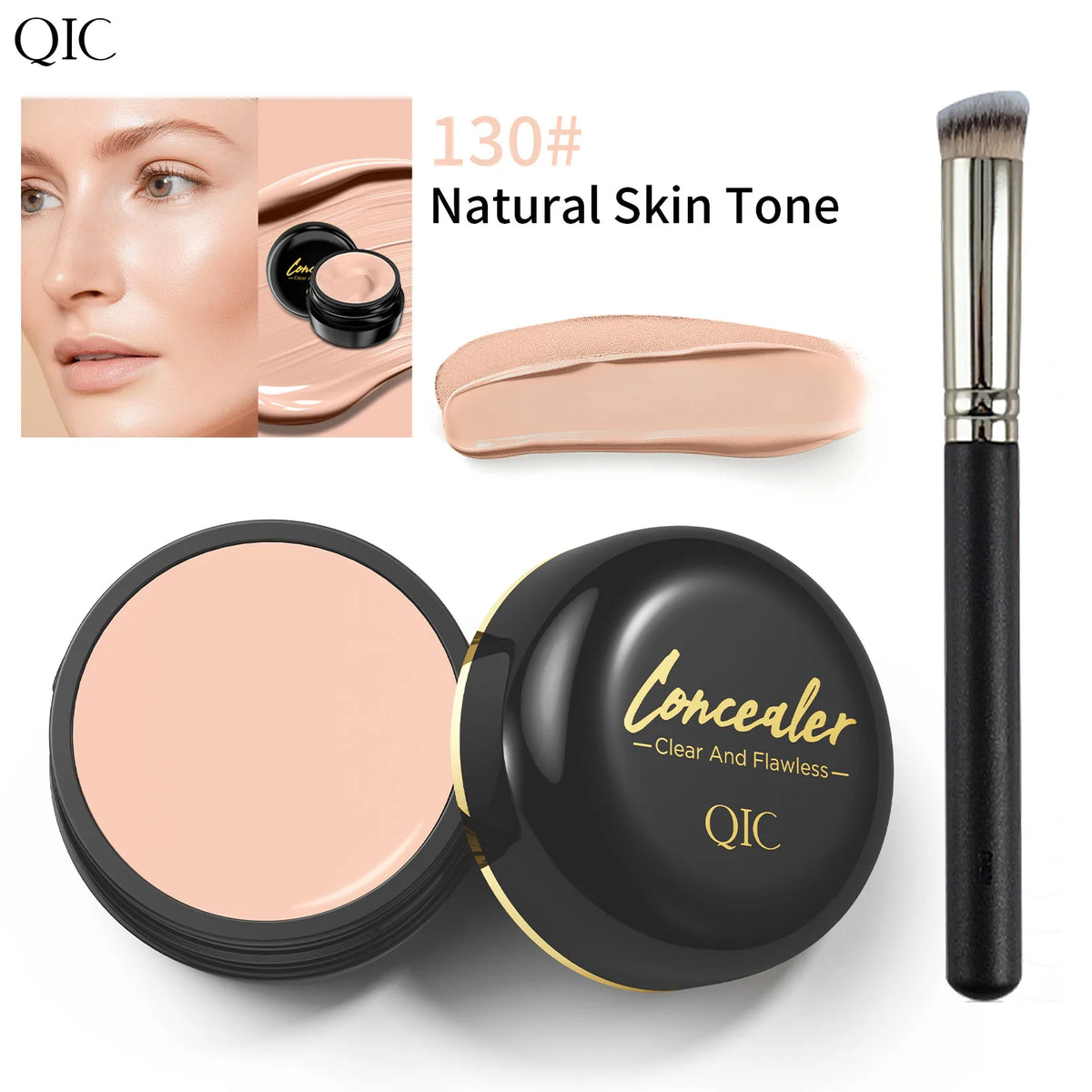 Concealer & Contour Cream, Full Coverage, Long Lasting, Brightening Eye Color Corrector for Perfect Makeup