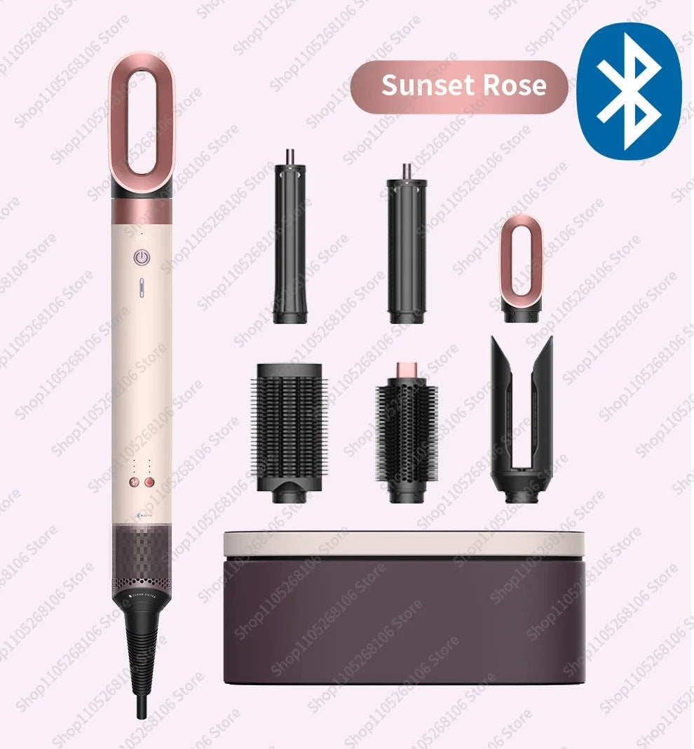 7 in 1 Multi Hair Dryer StylerHS09 Auto-Curling Barrel Hot AirBrush Soft Straightening BrushNegative Ion Fast Dry NozzleGift Box - Curl and Collar