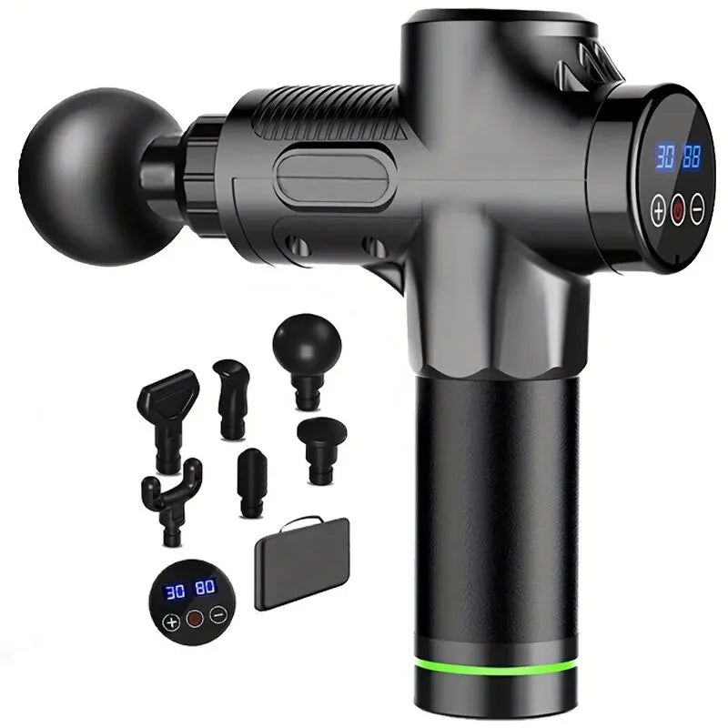 30 Level Massage Gun Fascia Deep Muscle Relax Body Neck Massager Electric Fitness Equipment Noise Reduction Male Female - Curl and Collar