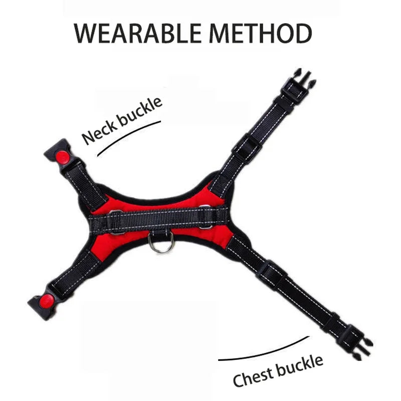 Dog Harness Quick Release Vest Pet Puppy Harness Nylon Material Breathable Pet Harness for Dog Adjustable Pet Outdoor Harness - Curl and Collar
