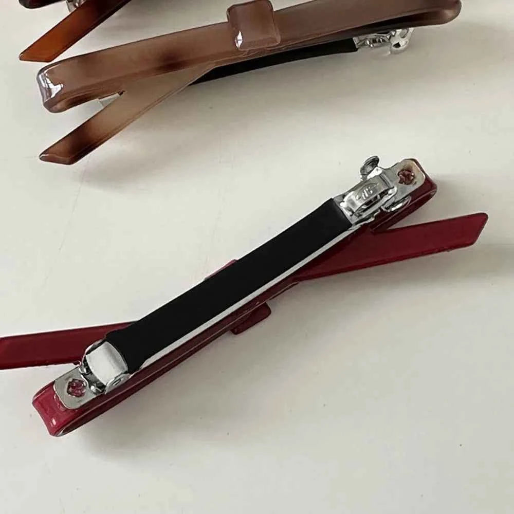Chic Bow Hair Clips Plain Color Acetate Hairgrip Hairpin Cute Sweet Simple Bow Knot Bow Tie Side Pins Women Hair Accessories