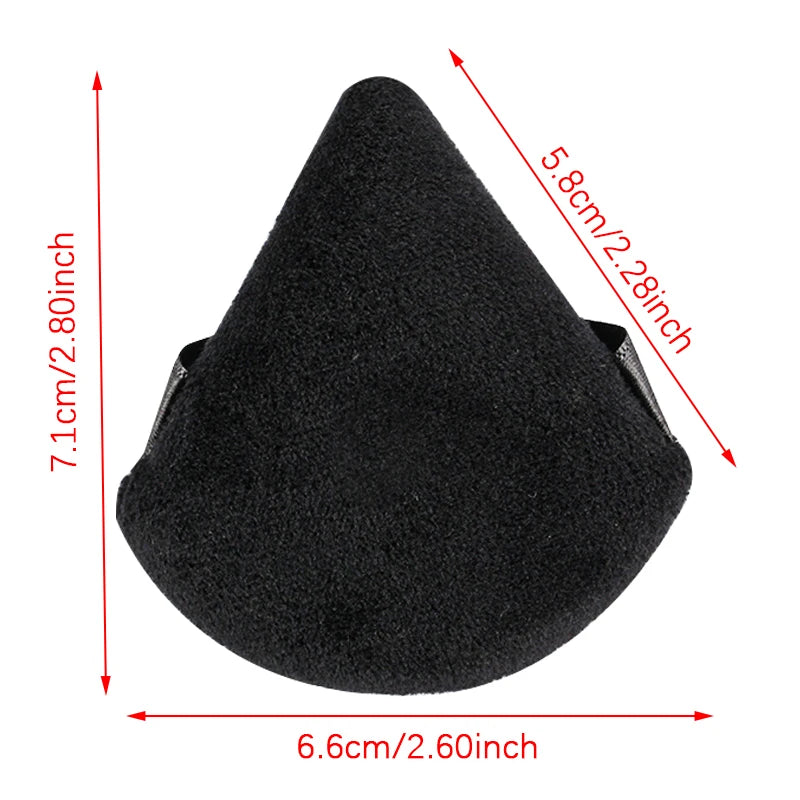 1/2/3/6Pcs Triangle Velvet Powder Puff Face Cosmetic Eye Beauty Makeup Tool Reusable Sponge Washable Mini Powder Puff Accessorie - Curl and Collar