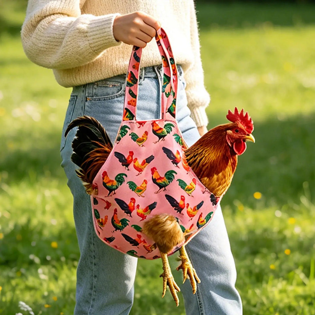 1PC Chicken Holder Bag Chicken Sling Carrier with Handle Catching Hand Bag for Rooster Poultry Transport Traveling Driving - Curl and Collar