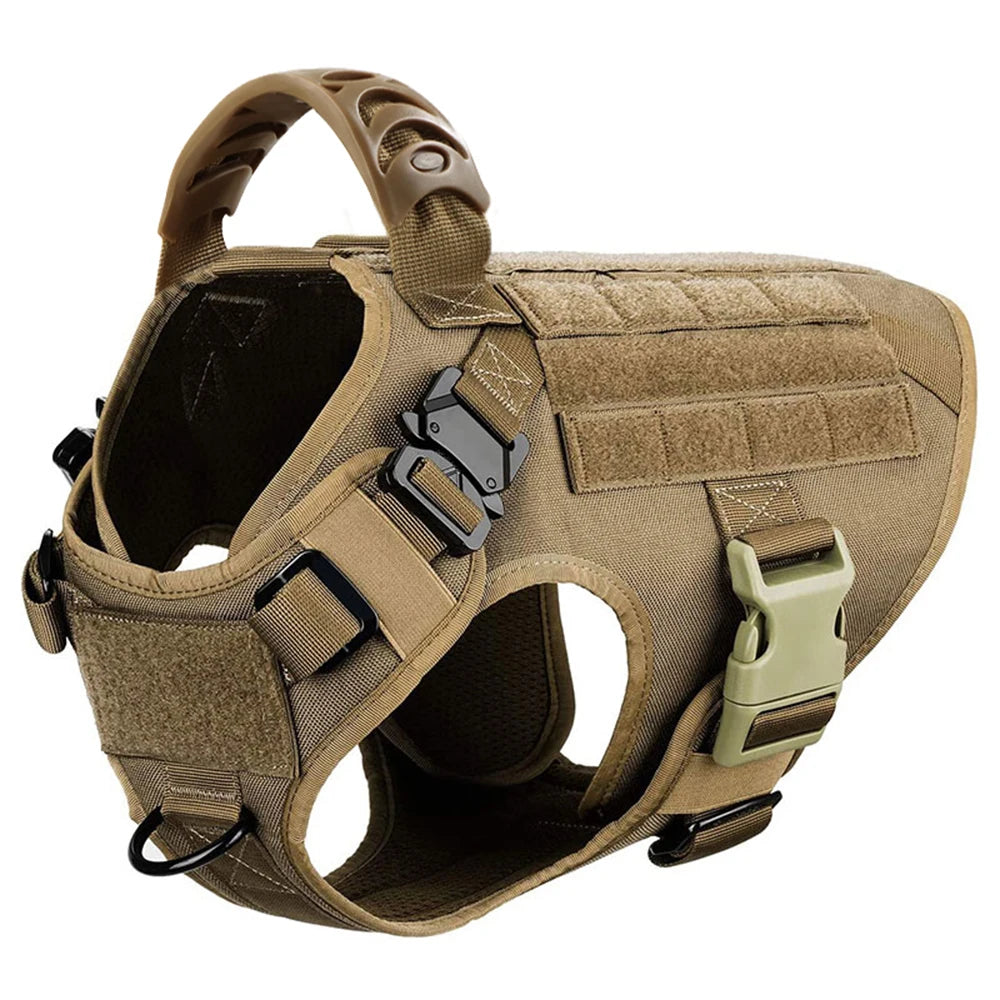 Large Dog Harness And Leash Set Pet German Shepherd Malinois Training Walking Vest Dog Harness And Collar For Medium Large Dogs - Curl and Collar