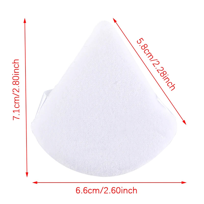 1/2/3/6Pcs Triangle Velvet Powder Puff Face Cosmetic Eye Beauty Makeup Tool Reusable Sponge Washable Mini Powder Puff Accessorie - Curl and Collar