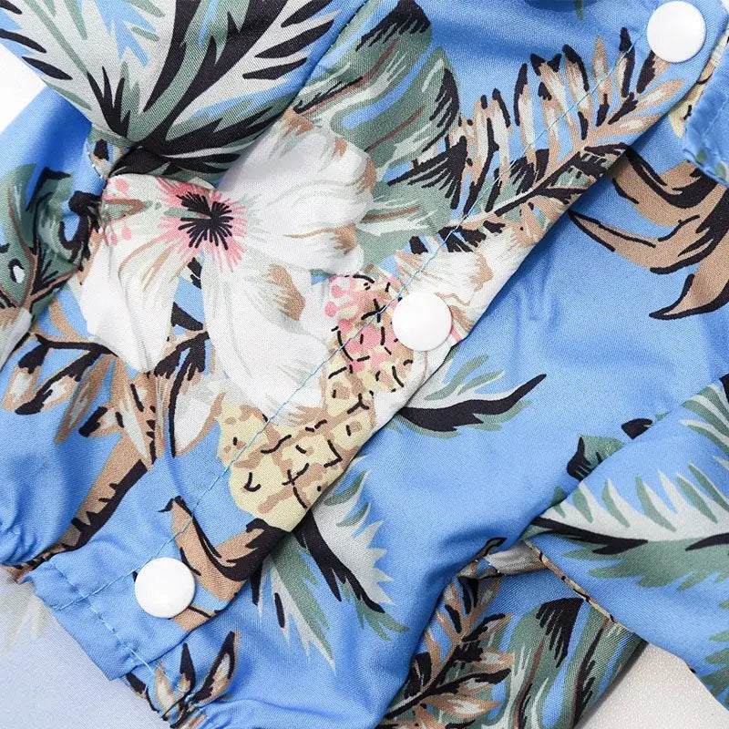Hawaiian Style Pet Dog Clothe Summer SandBeach Dog Shirts for Small Medium Dogs Puppy Cat Clothing Ropa Perro Pug French Bulldog - Curl and Collar