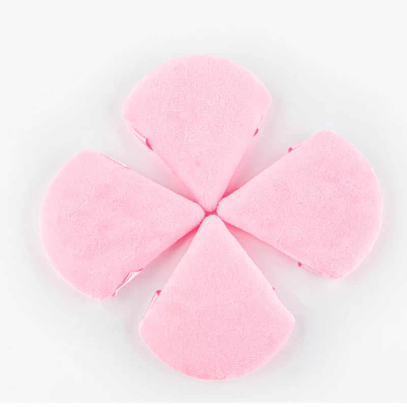 1/2/3/6Pcs Triangle Velvet Powder Puff Face Cosmetic Eye Beauty Makeup Tool Reusable Sponge Washable Mini Powder Puff Accessorie - Curl and Collar