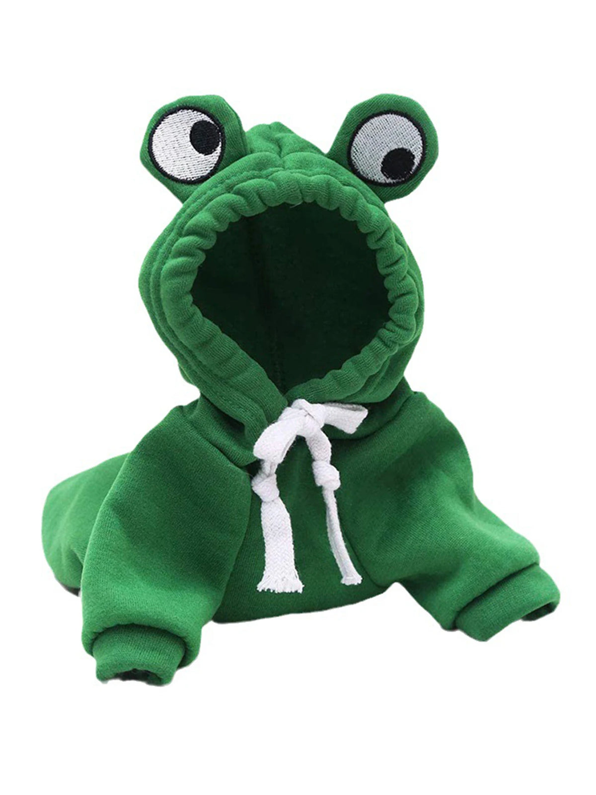 1PC Cute Frog Pet Sweater for Small and Medium Dogs - Green Dog Hoodie with Fun Design - Keep Your Pup Cozy and Stylish - Curl and Collar