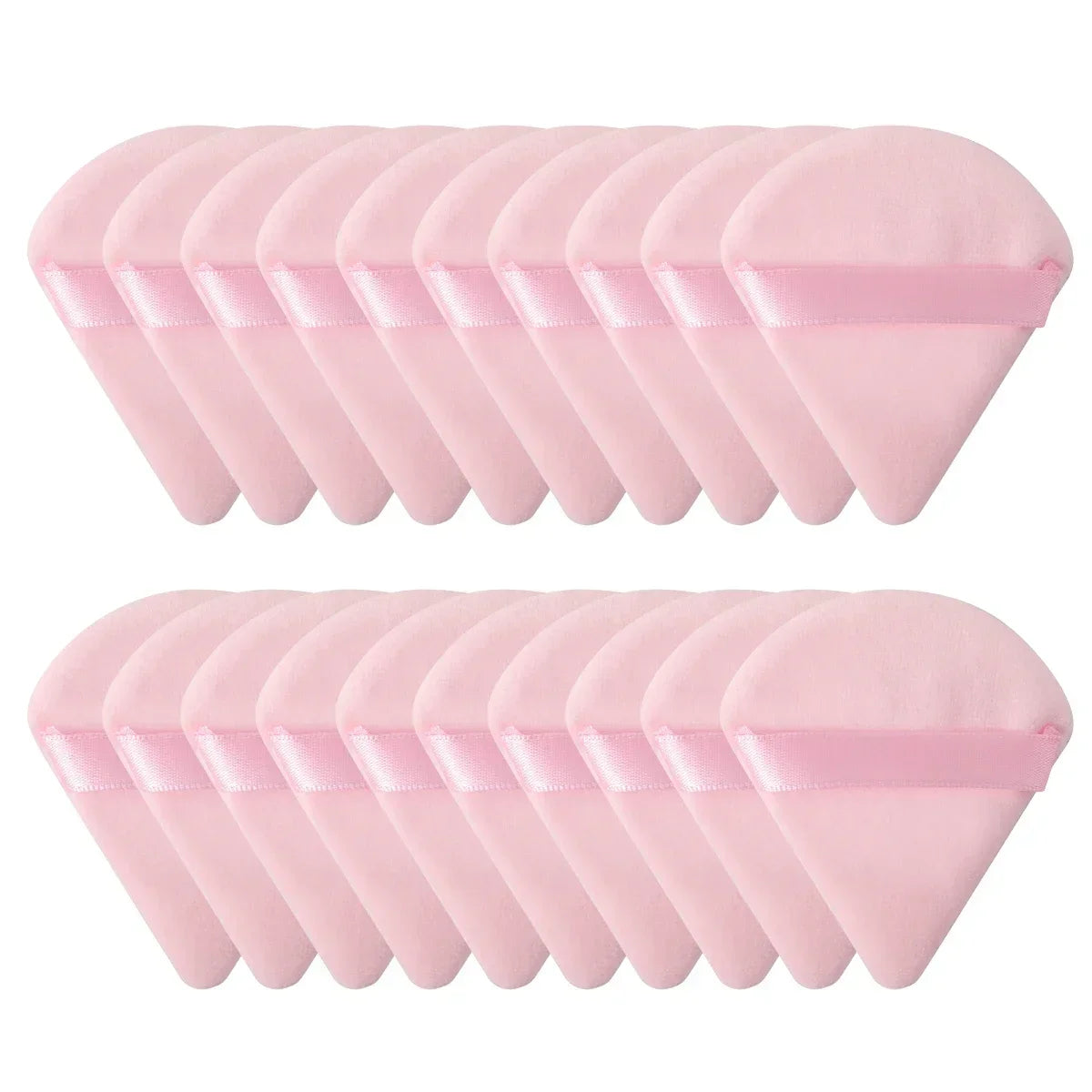 10/20Pcs Triangle Velvet Powder Puff Pizza Flours Mini Face Makeup Sponge Cosmetics Washable Lightweight Makeup Tool - Curl and Collar