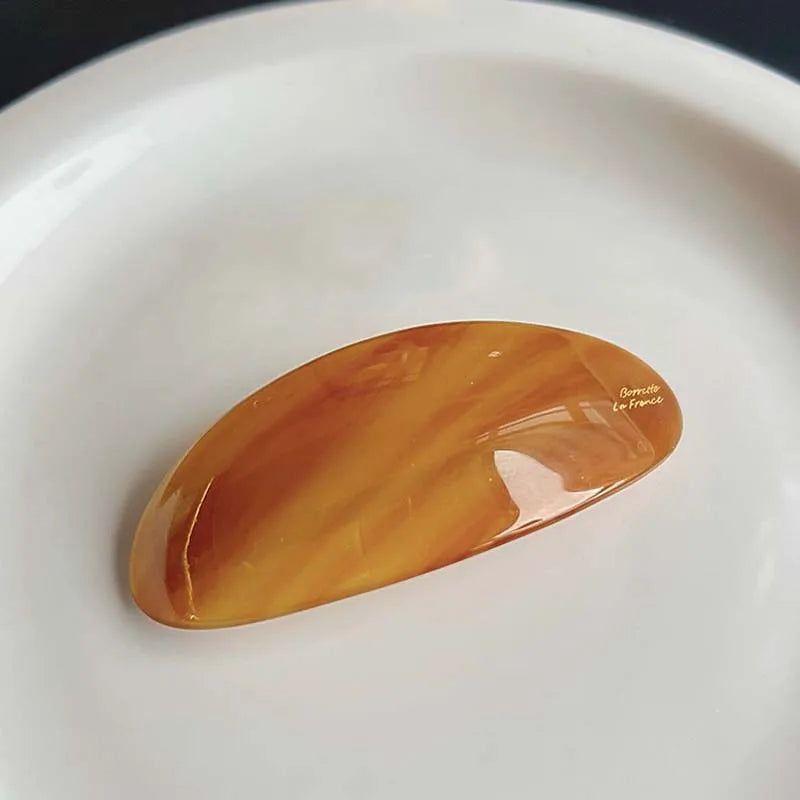 Vintage Acetic Acid Oval Hair Clip for Women Girls Korean Large Spoon Clip Spring Clip Hair Clip Top Clip Hair Accessories - Curl and Collar