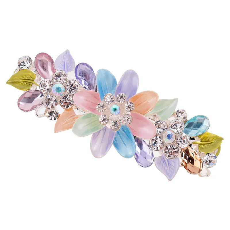 EASYA Fashion Exquisite Crystal Flower Hairpin Enamel Barrettes Girls Hair Accessories Headwear Jewelry For Women Girls