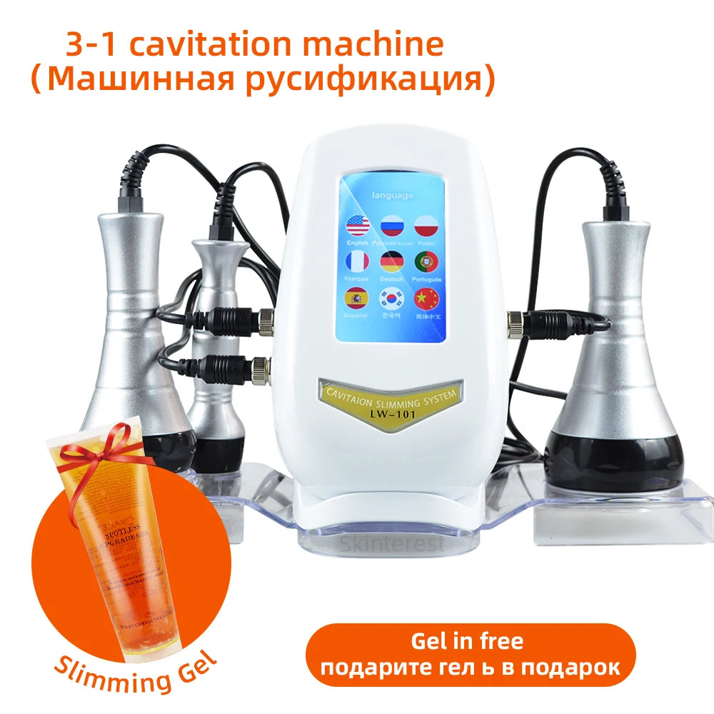 3 In 1 Beauty Body Slimming Massager Cavitation Machine Multi-Functional Device Face Body Tightening Lifting Spa Skincare Tool - Curl and Collar