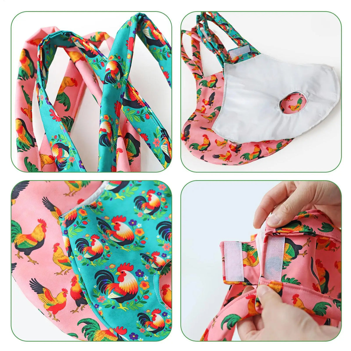 1PC Chicken Holder Bag Chicken Sling Carrier with Handle Catching Hand Bag for Rooster Poultry Transport Traveling Driving - Curl and Collar