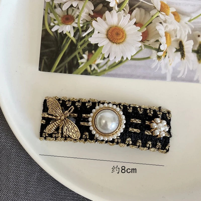 Korean Fashion Pearl Bee Hairpins Cute Insect BB Hair Clips Barrettes Luxulry Jewelry Wholesale Hair Accessories for Women