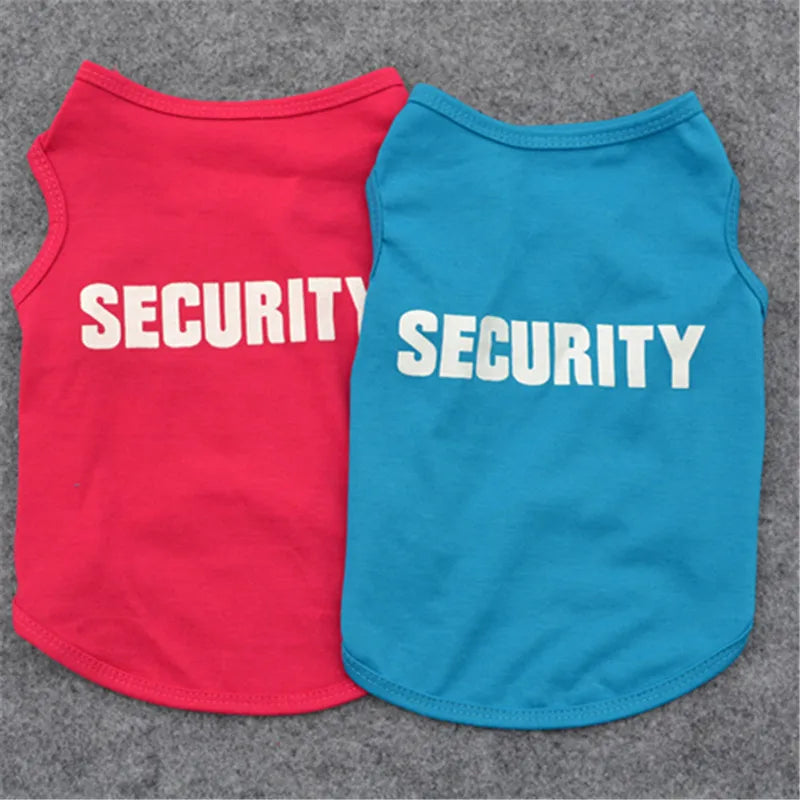 Security Clothing for Dogs Summer Pet Clothes Vest for Small Dogs Chihuahua Yorkshire Puppy Cats Low Price Pets T-shirt Costume - Curl and Collar