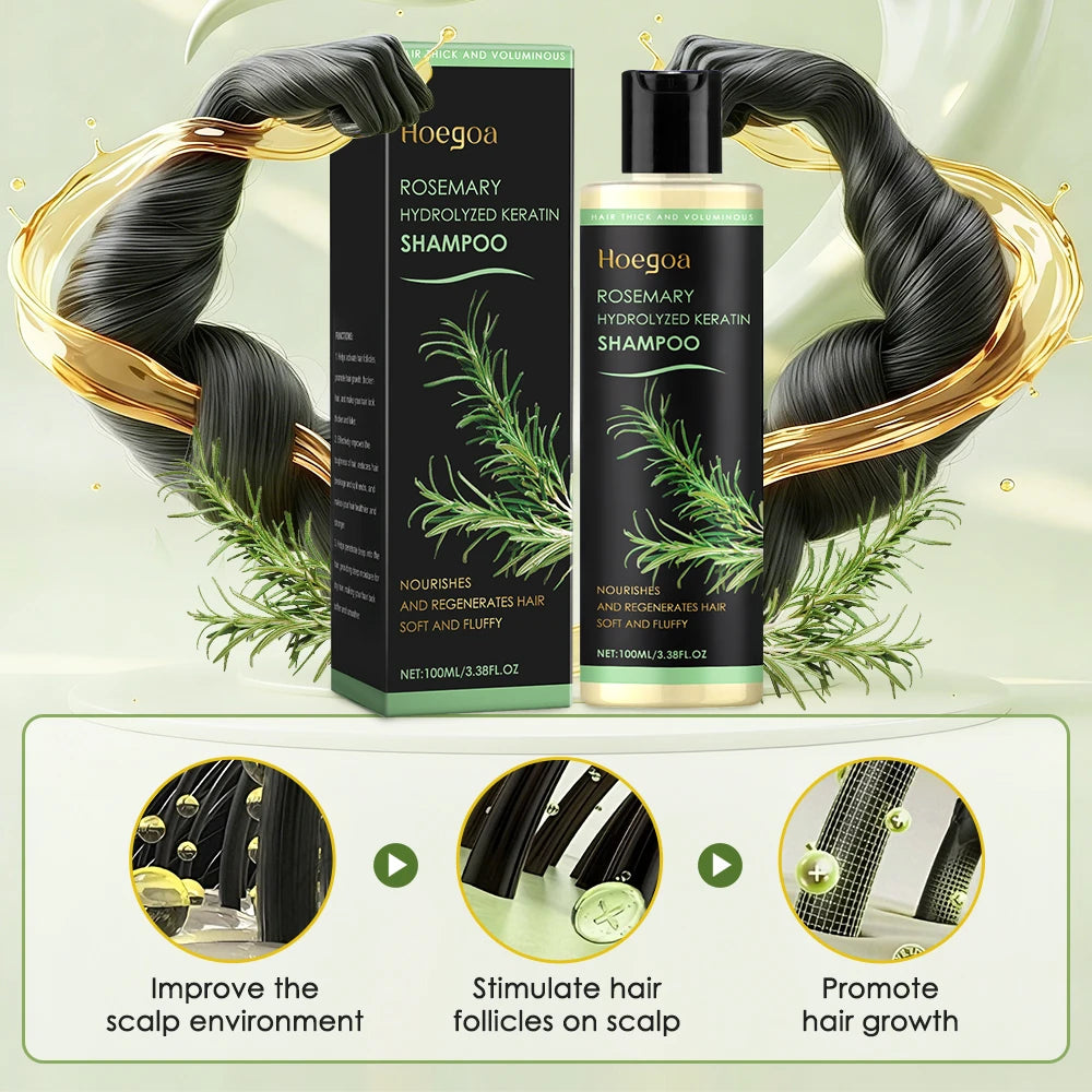 Rosemary Shampoo Soothing Scalp Anti Dandruff Refreshing Fluffy Repair Split Ends Plant Oil Control Nourishment Hair Shampoo - Curl and Collar
