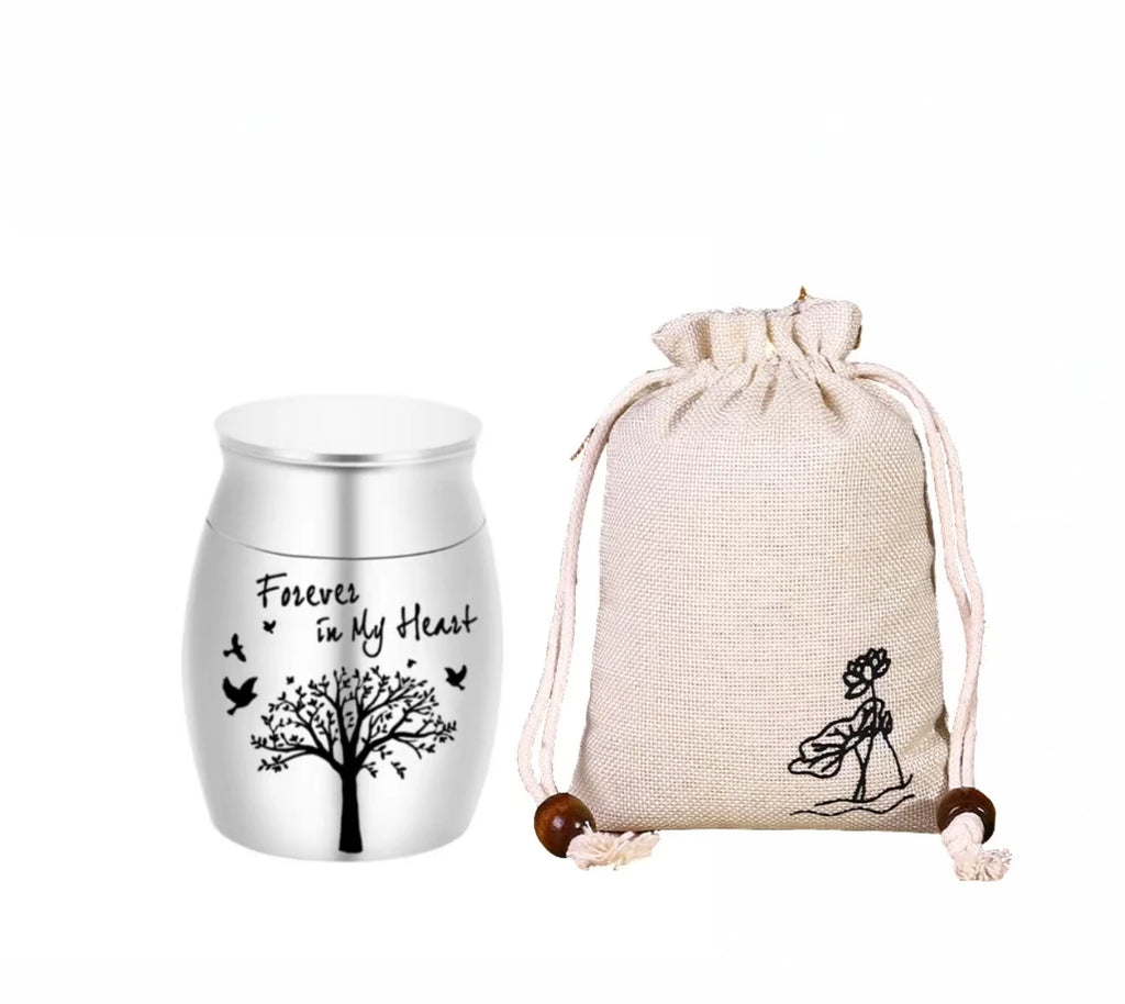 Hot Sale 7 Colors Tree of Life Design Cremation Urn Pet Memorials and Gifts Mini Made of Aluminum Alloy Urns - Curl and Collar