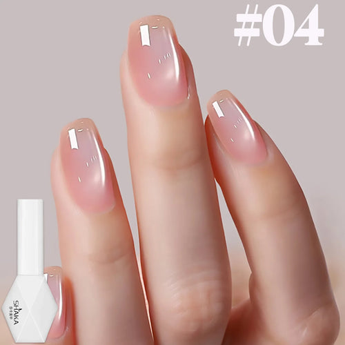 1-12pcs SHAKA Autumn Tanhua Cat Eye Pink Transparent Color Gel Nail Polish 2026 New Simple And Generous Halloween Nail Gel - Curl and Collar
