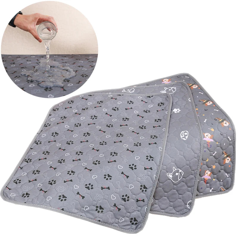 Reusable Dog Pee Pad Blanket Absorbent Diaper Washable Puppy Training Pad Pet Bed Urine Mat for Pet Car Seat Cover Pet Bed New - Curl and Collar