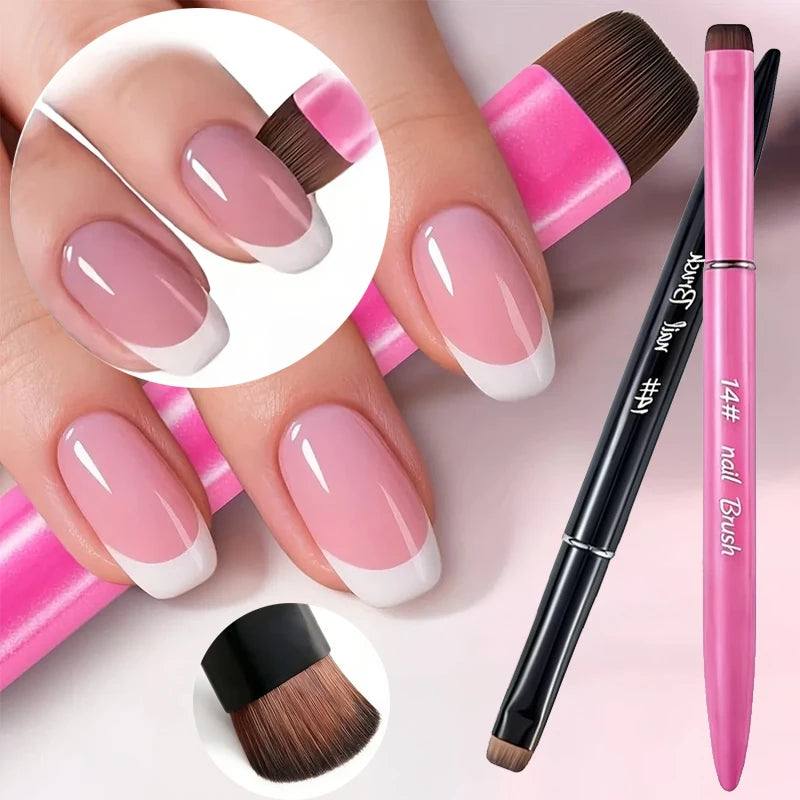 3 in 1 New French Nail Brush,with Multi-function Brush Head-Fine Nail Brush,Suitable for Gel and Acrylic Nails,Precise Cleaning - Curl and Collar
