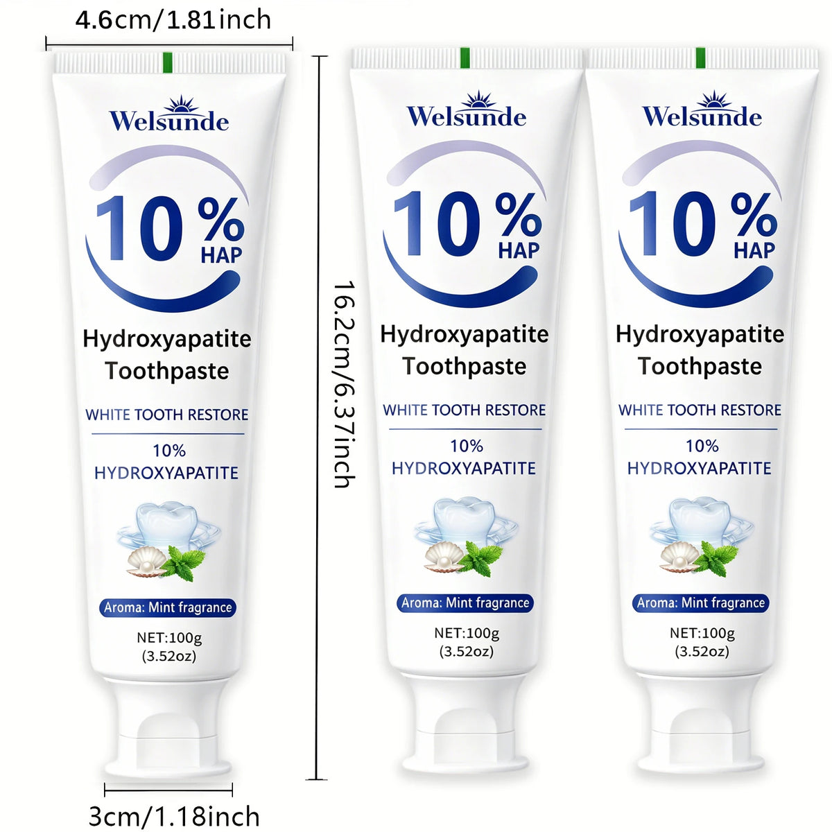 Powerful Whitening Toothpaste for Teeth & Deep Cleaning - Natural Mint Flavor, Breath Freshness, Micro-Polishing, Gentle on Sensitive Tooth & Gums, Oral Health, Specialized Dental Care, Suitable for Everyone, Perfect for Dail - Curl and Collar