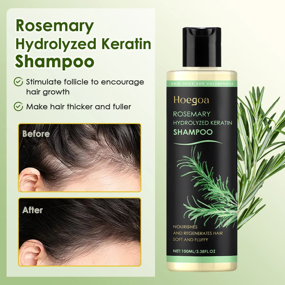 Rosemary Shampoo Soothing Scalp Anti Dandruff Refreshing Fluffy Repair Split Ends Plant Oil Control Nourishment Hair Shampoo - Curl and Collar