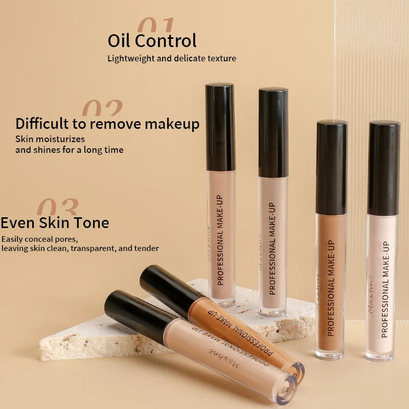 Liquid Concealer Matte High Coverage Waterproof Oil Control Moisturizing Long Lasting Concealer Professional Face Makeup - Curl and Collar