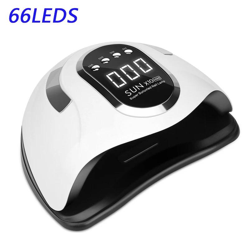 LED Nail Lamp For Manicure 280W Nail Dryer Machine UV Drying Lamp For Curing UV Gel Nail Polish With Motion Sensing LCD Display - Curl and Collar