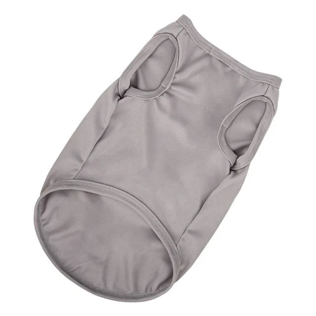XS-XXL Summer Pure Cotton Puppy Blank Dog Shirt Clothes Soft Plain Doggy Vest Cat Bottoming T Shirts for Small Medium Large Dogs - Curl and Collar