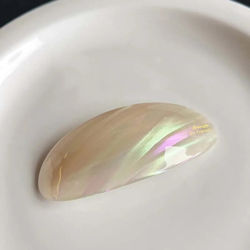 Vintage Acetic Acid Oval Hair Clip for Women Girls Korean Large Spoon Clip Spring Clip Hair Clip Top Clip Hair Accessories - Curl and Collar