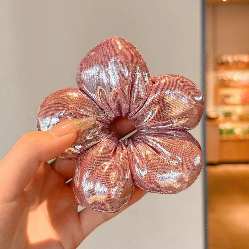 2025 Super Cute Flower Scrunchies Children Girl Kid Elastic Hair Band Accessories Tie Hair Ring Rope Headdress Headwear Ornament